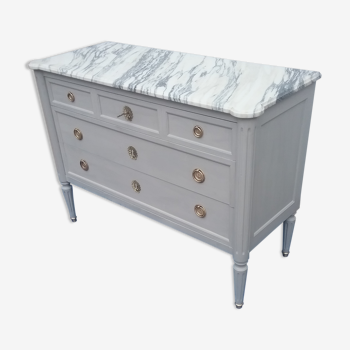 Commode style Louis XVI plateau marbre