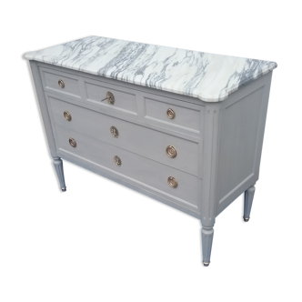 Chest of drawers style L XVI, marble top
