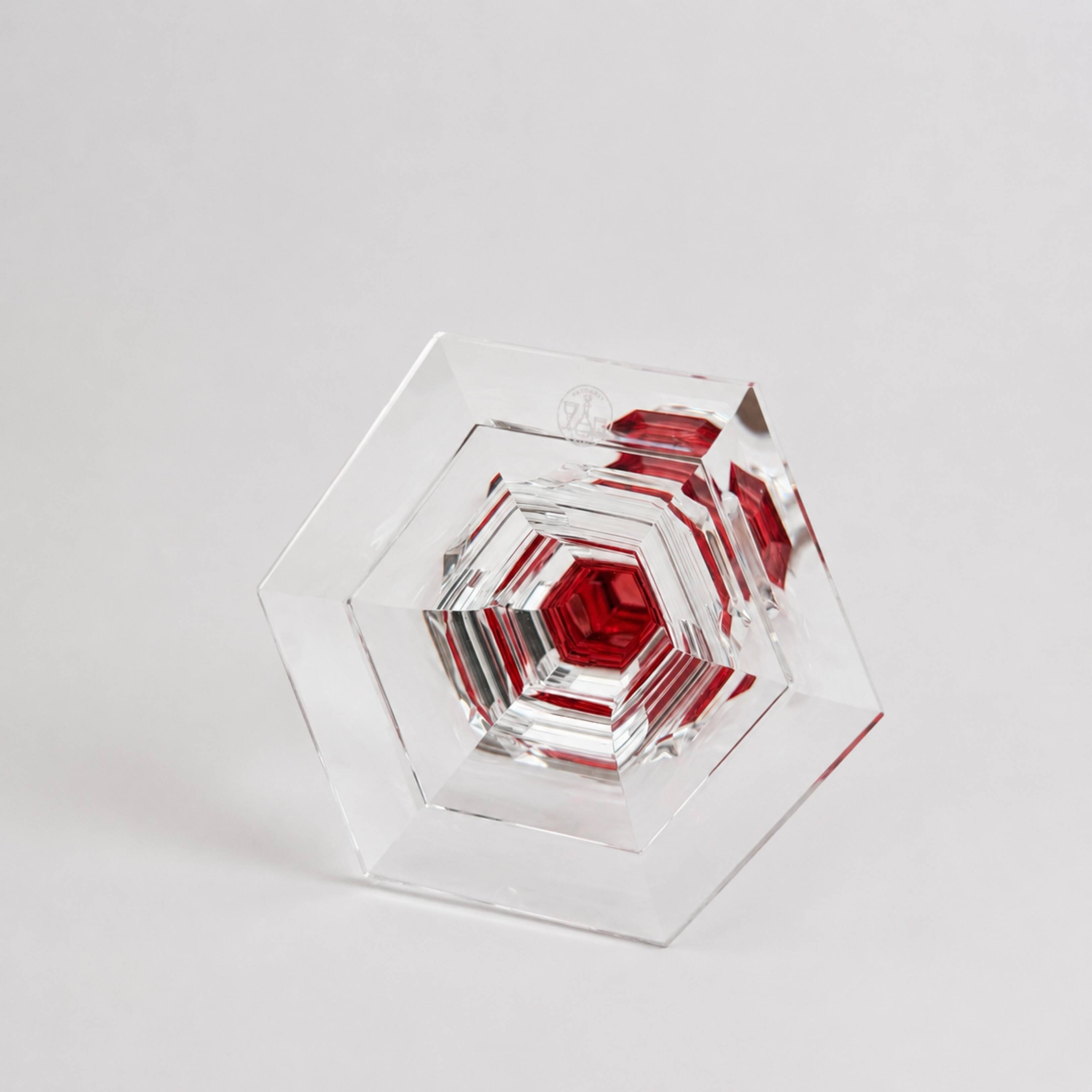 Baccarat - Candlestick (2) - Crystal, Glass - Harcourt candlestick Red
