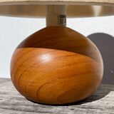 Vintage beige wooden ball lamp