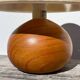 Lampe boule en bois vintage beige