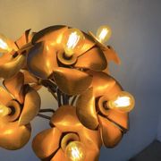 Lampadaire en orme motifs « fleurs », années 70