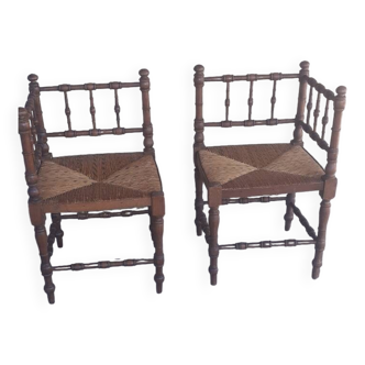 Paire chaises coi  de  feu