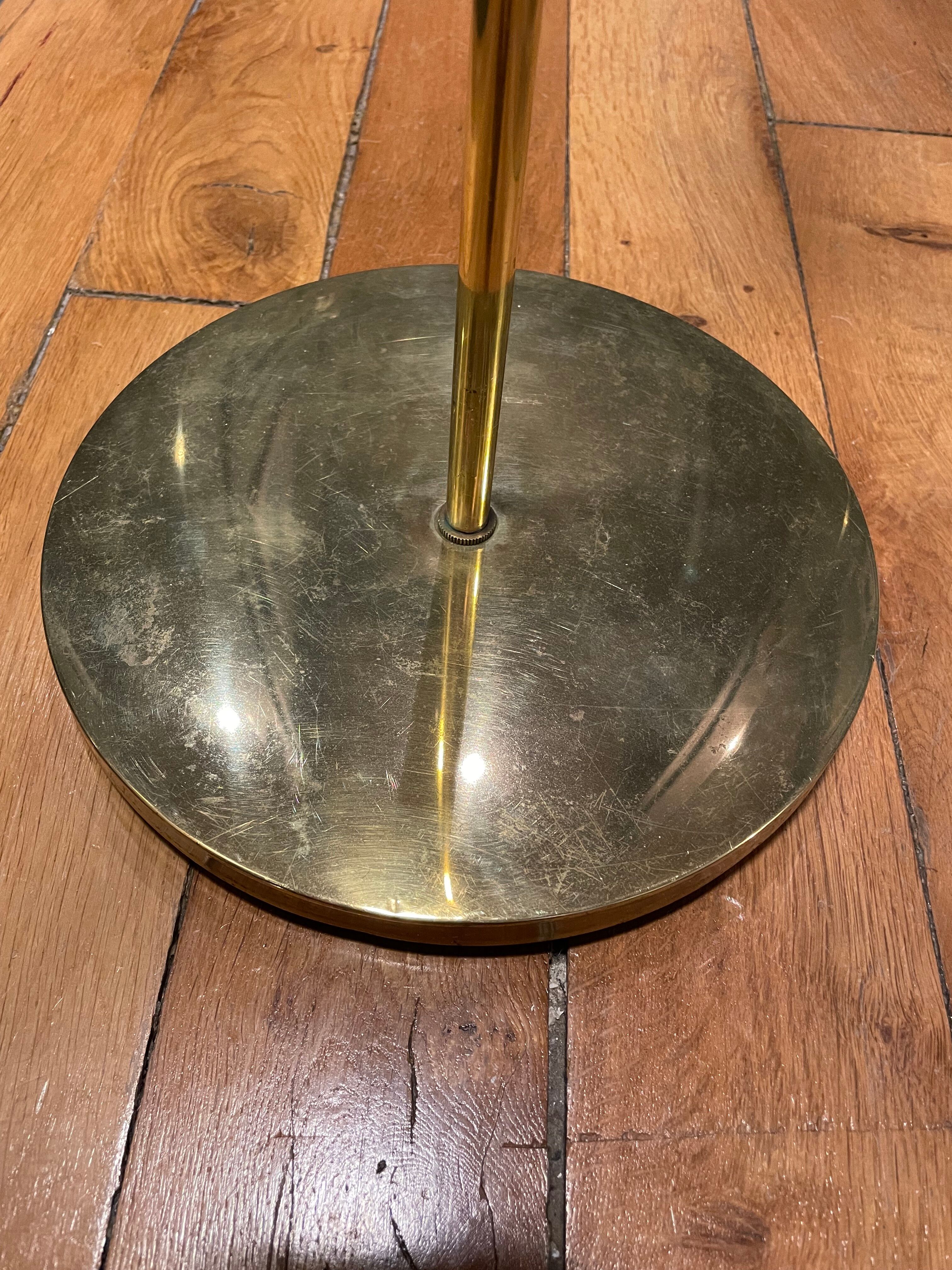 Danish floor lamp 2 height adjustable reflectors in gilded brass TS BELYSNING