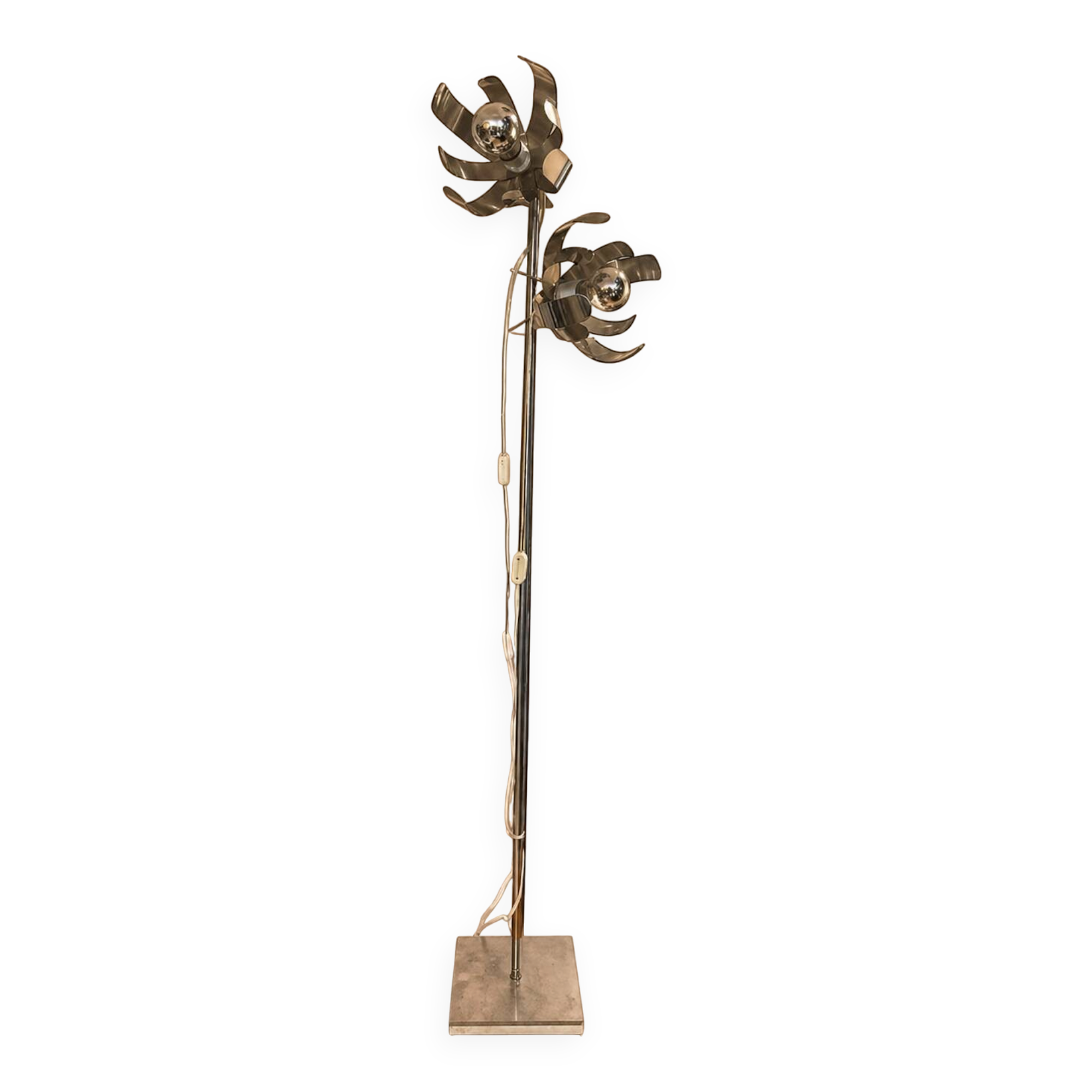 Lampe fleur métal circa 1970
