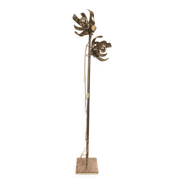 Lampe fleur métal circa 1970