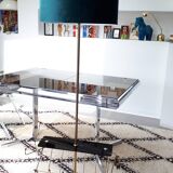 Floor lamp in gilded and opaline metal 50 years