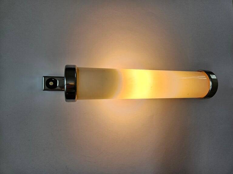 Rare chrome design Bauhaus, Art Deco, functionalism wall lamp, 1930s