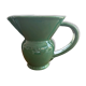 Pichet, pot à eau en faïence émaillée verte – HB Quimper, période art déco