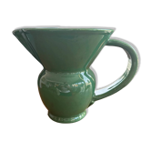 Pichet, pot à eau en faïence émaillée verte – HB Quimper, période art déco