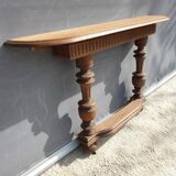 Neoclassical solid oak console with columns