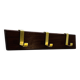 Vintage wooden and brass coat rack with 3 hooks from the 1960s.