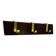 Vintage wooden and brass coat rack with 3 hooks from the 1960s.