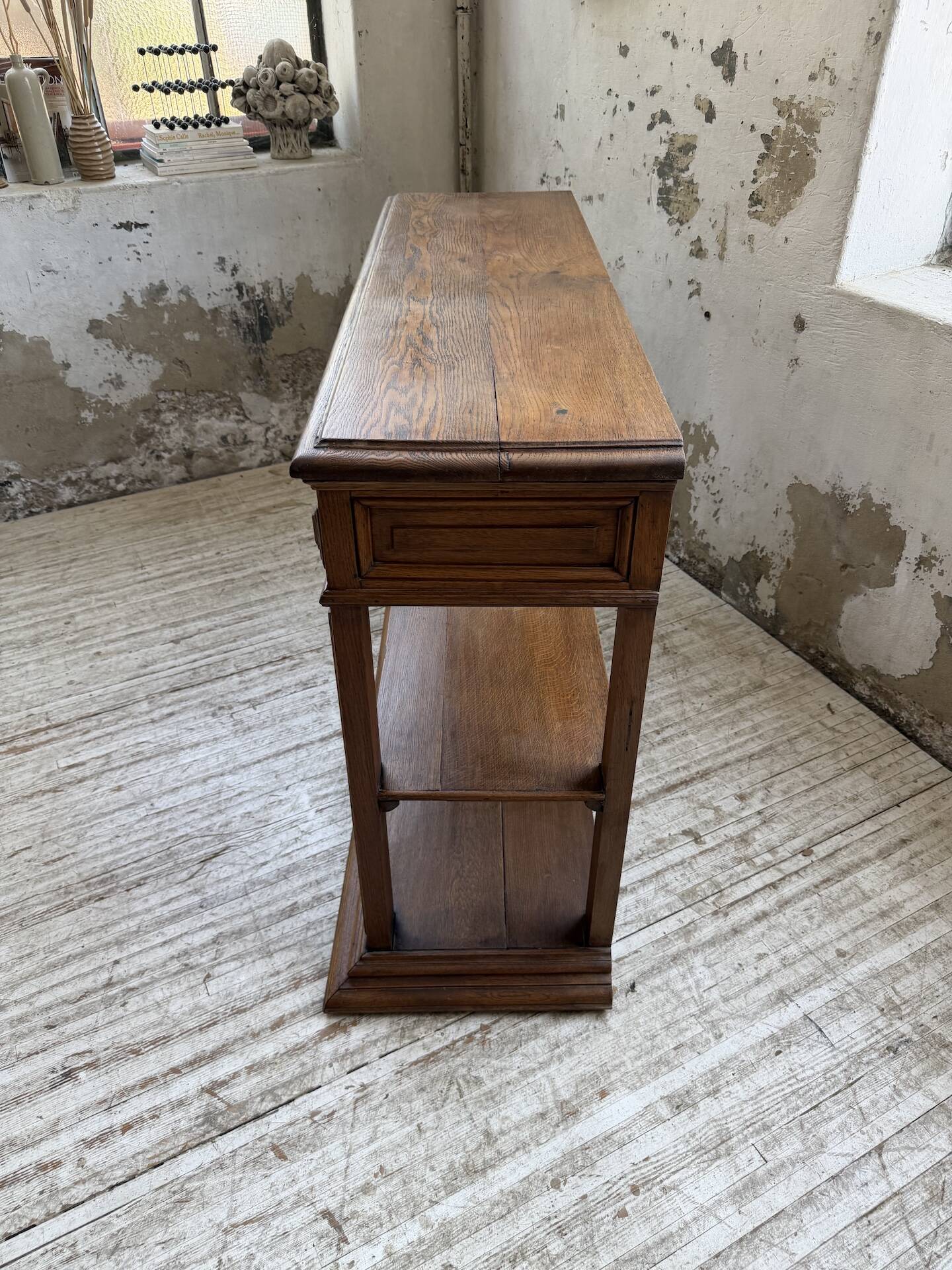 19th-century oak console table