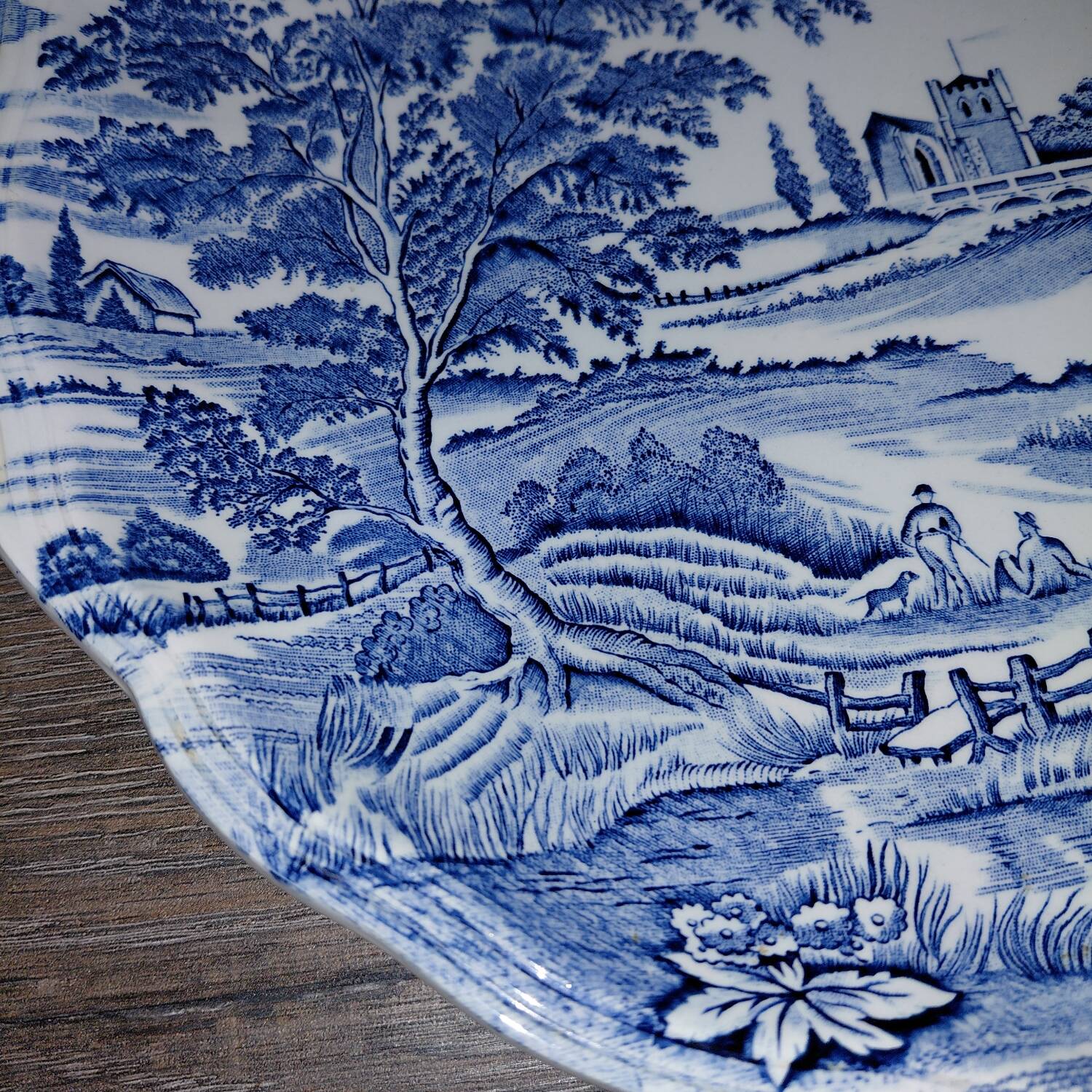 Lunéville porcelain - blue landscape plate