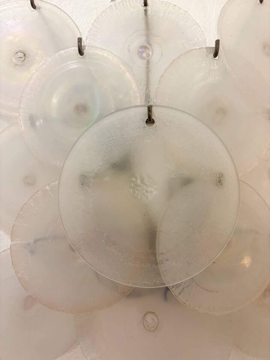 Pair of Carlo Nason Wall Lamps With Murano Glass Discs - 1960s