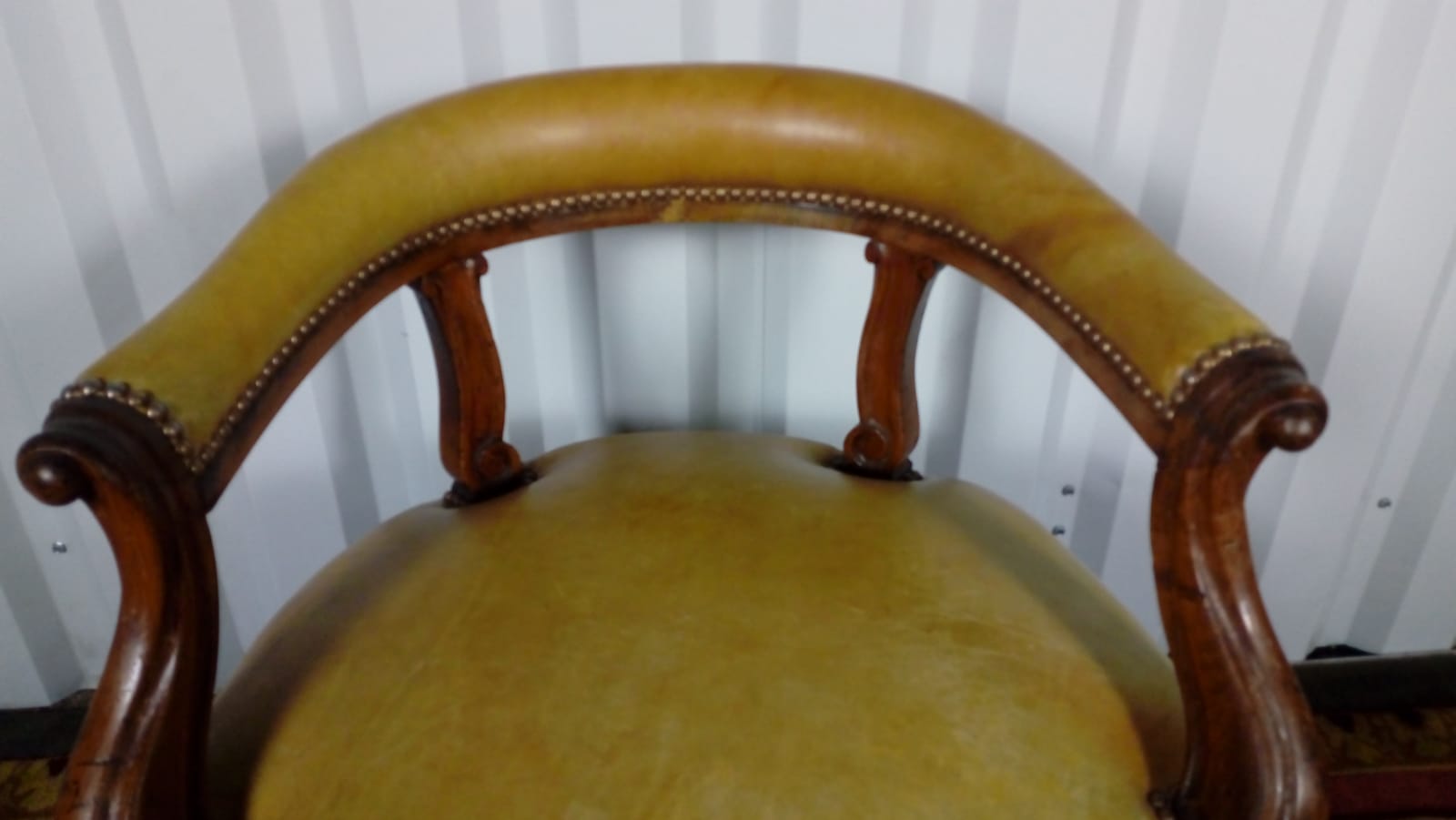 Restaurant desk - Louis Philippe walnut and leather 19th