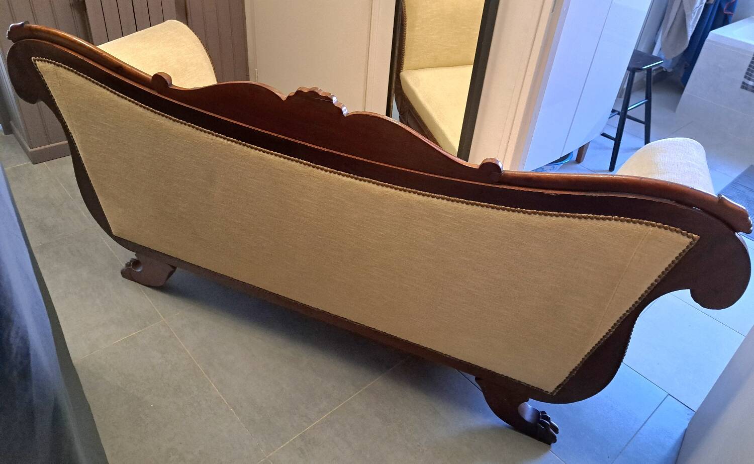 Restoration period mahogany sofa