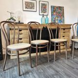 Series of 4 ZPM Radomsko bistro chairs for Thonet