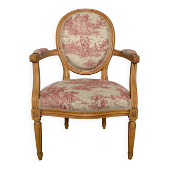 Fauteuil médaillon Louis XVI