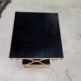 Petite sellette a 2 niveaux en metal et bois 1960