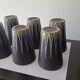 Six Orange and Black Ceramic Vases Vallauris André Baud