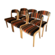 Set de 6 chaises gondoles Baumann estampillées NF