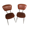 Chaises vintage simili cuir marron