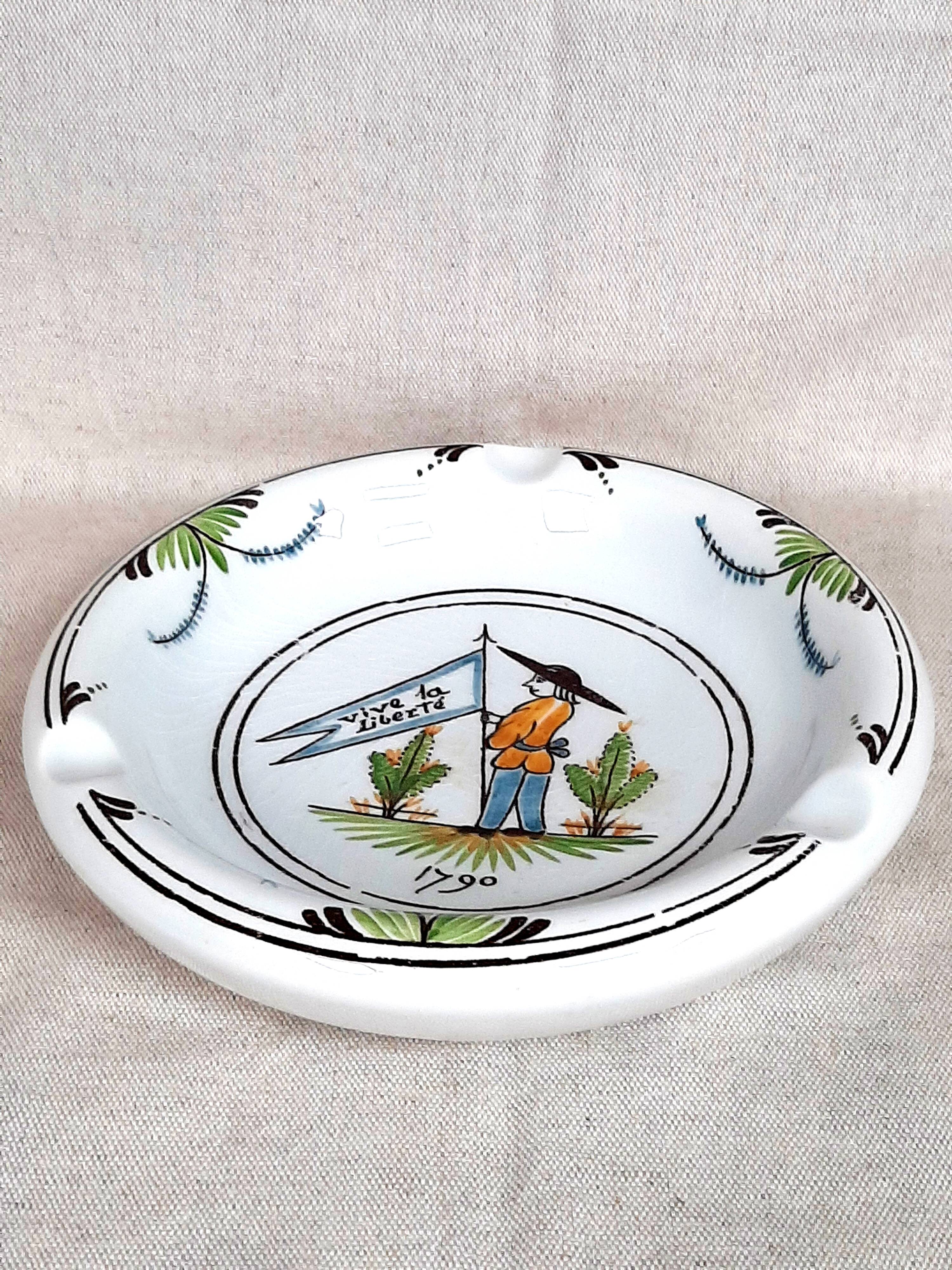 Ashtray in Gien Bicentennial of the French Revolution