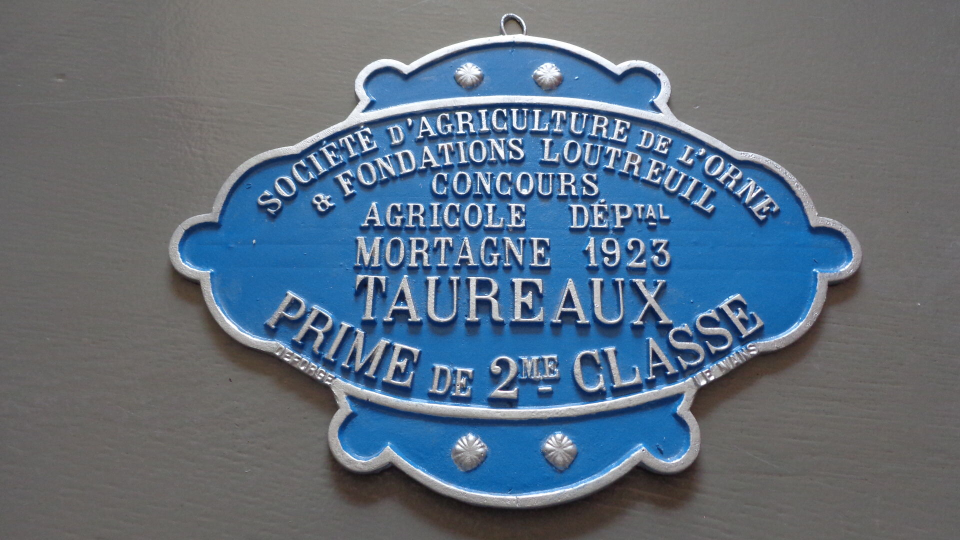 Plaque de concours agricole