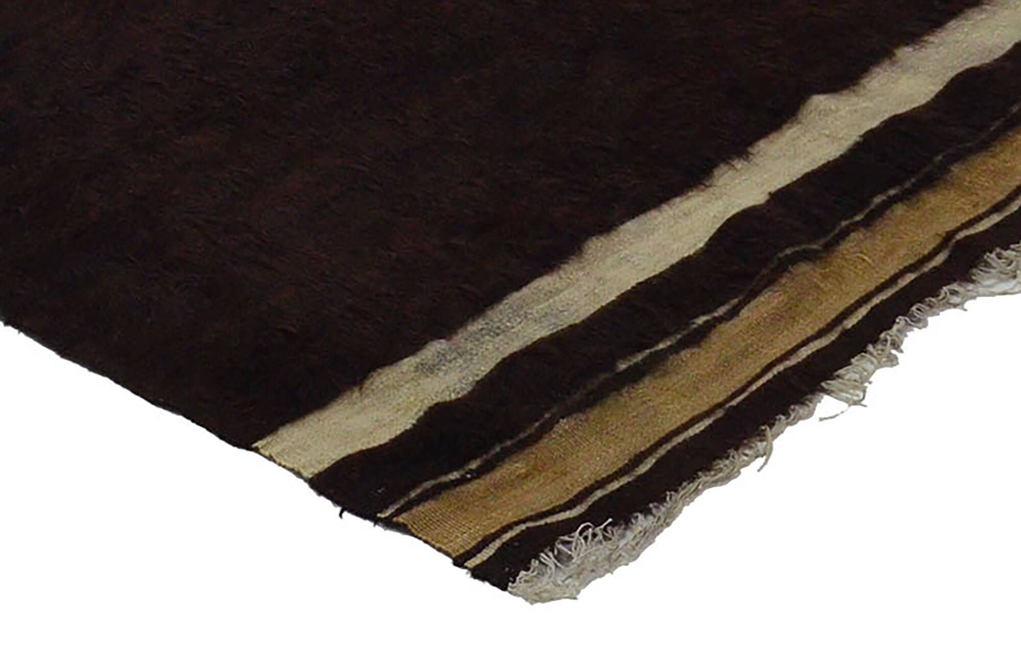 Small Vintage Anatolian Kilim Brown and Beige 165 x 128 cm