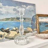 Thick molded glass candle holder