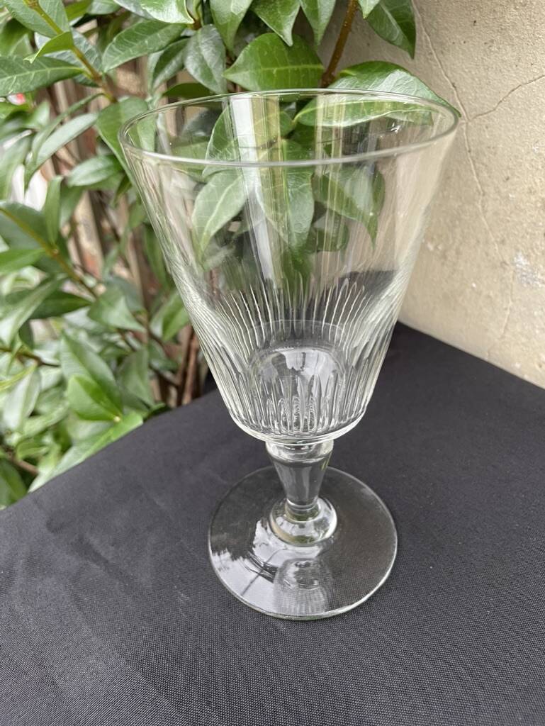 6 large blown and cut glasses from the 19th century