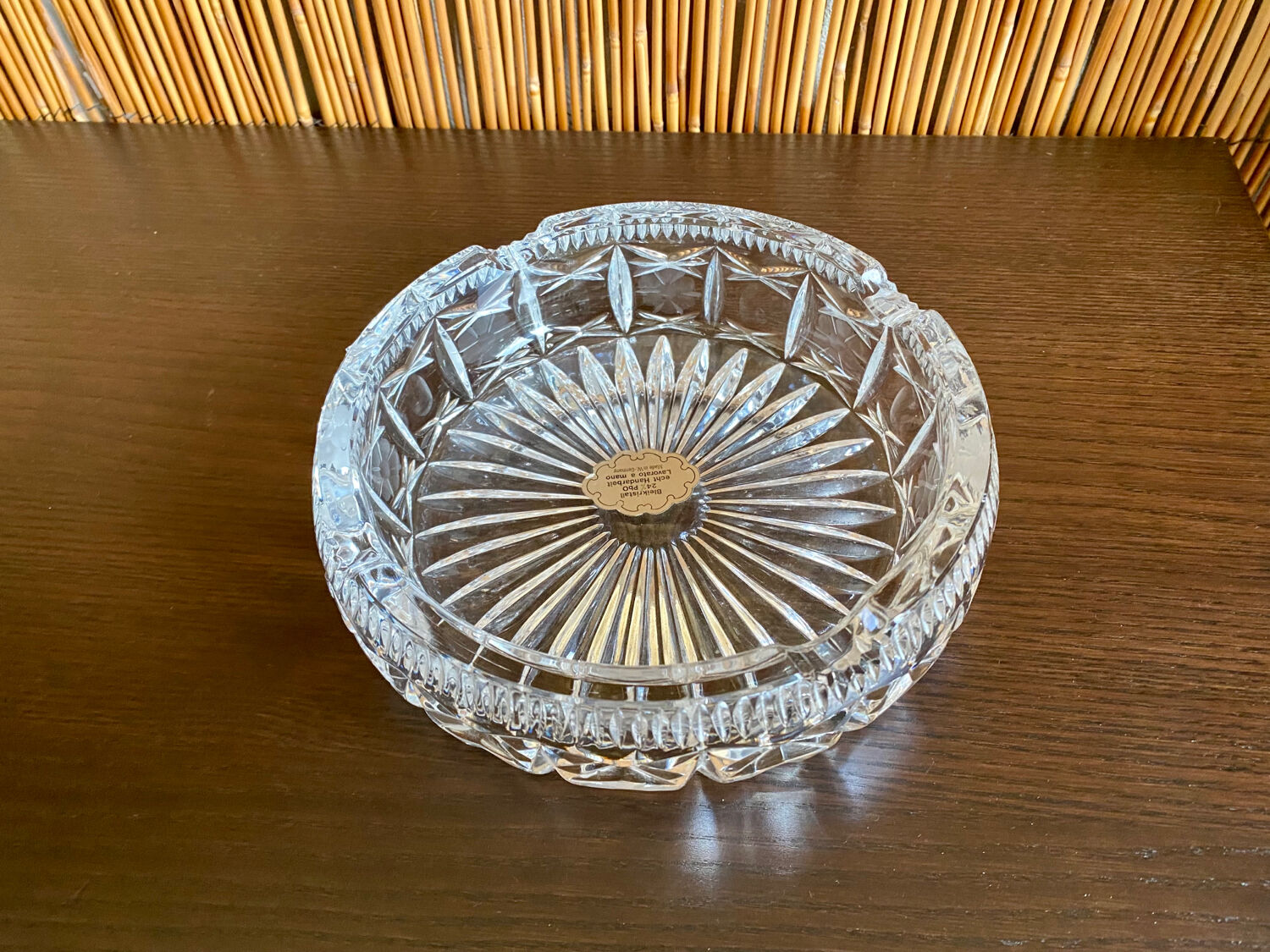 Bohemian crystal ashtray Bleikristall West Germany 60s