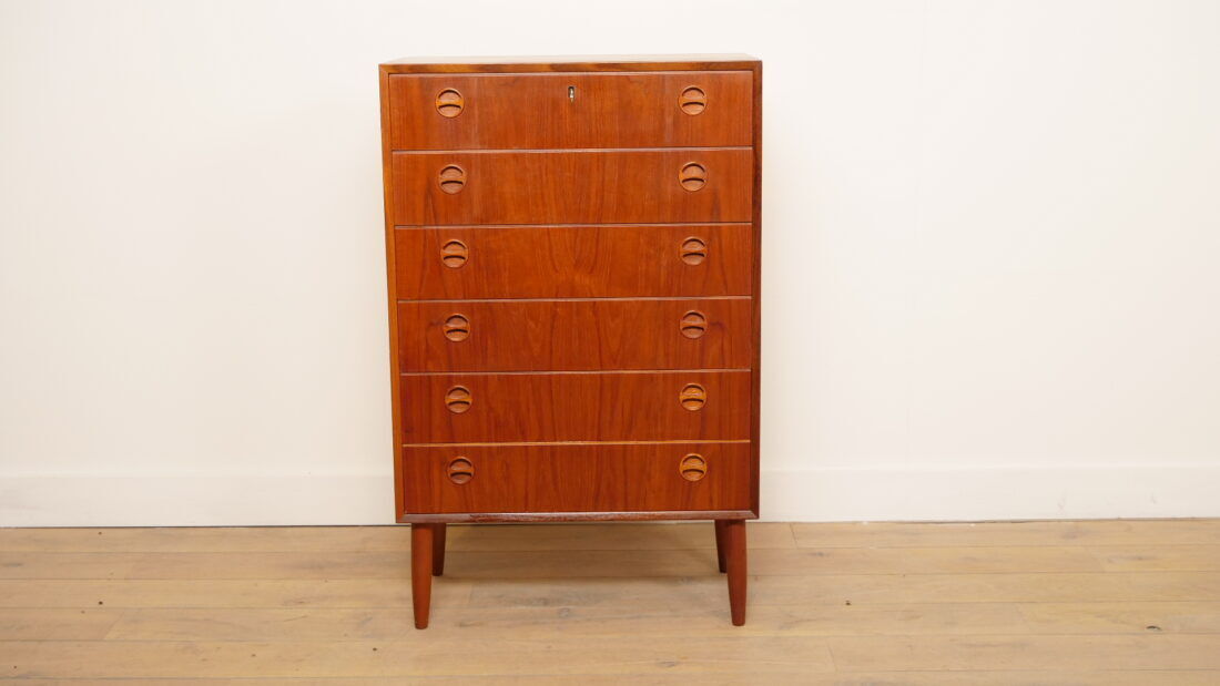 Vintage Danish chest of drawers | Teak | 6 drawers | 110 cm