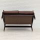Scandinavian 2-seater sofa, original brown leather, 70s