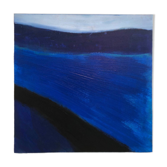 Tableau abstrait bleu