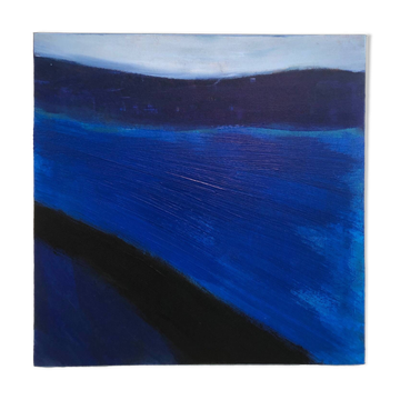 Tableau abstrait bleu