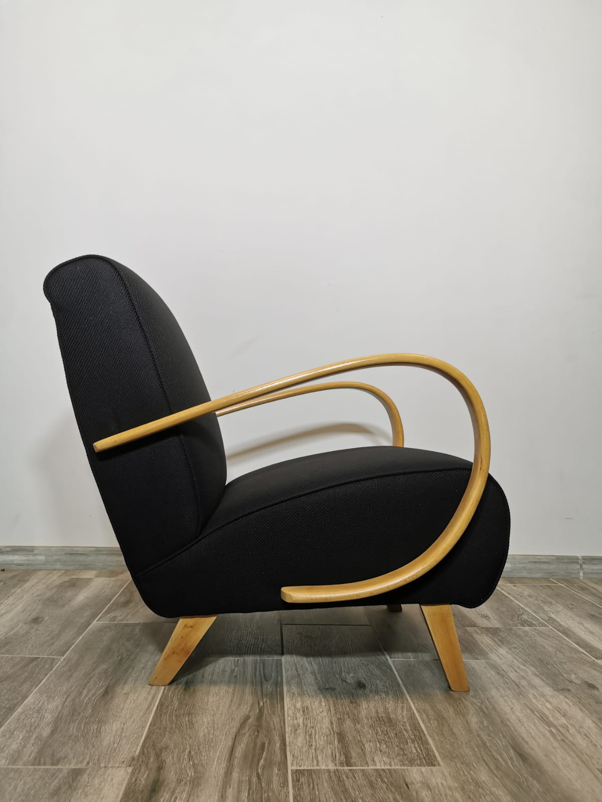 Black Armchair by Jindrich Halabala, 1940s