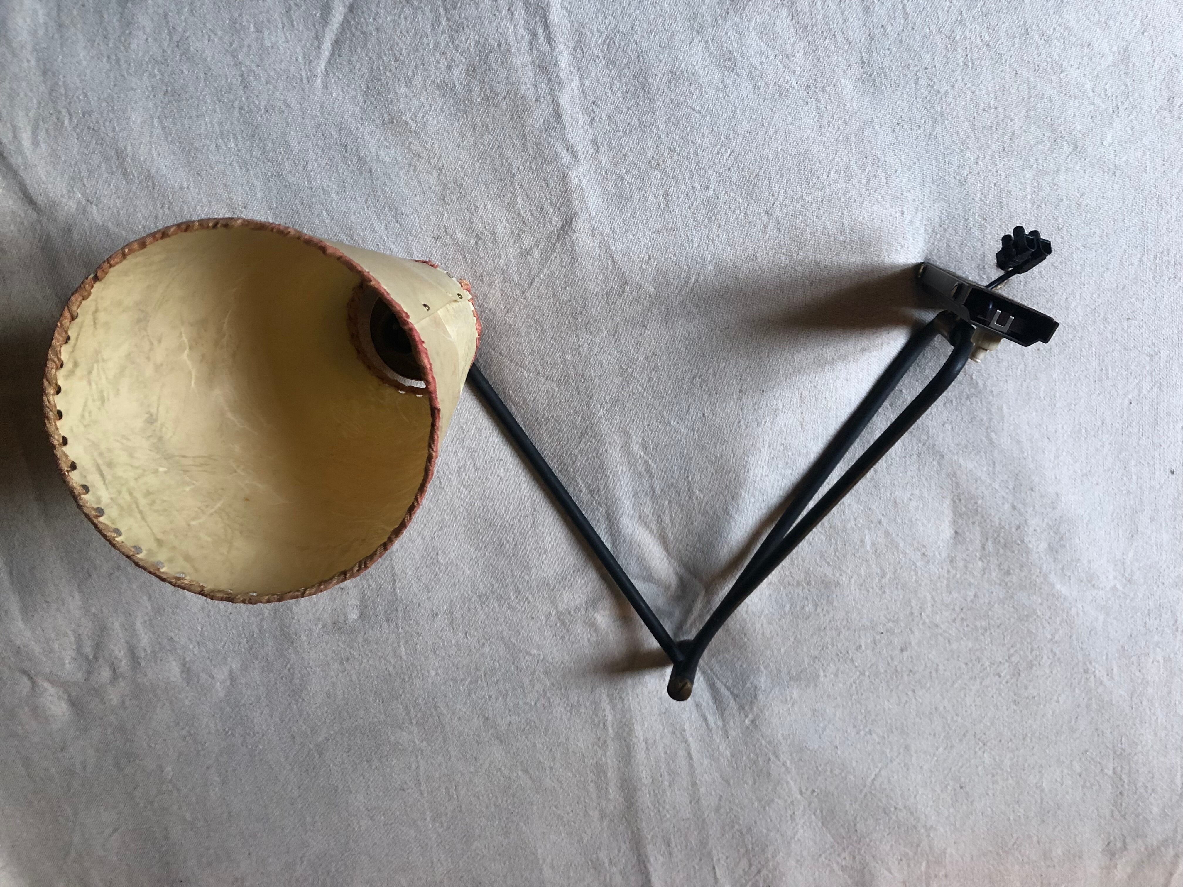 Wall lamp 2 black metal arms 60s