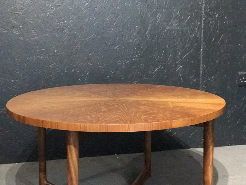 Mid-century round teak collection Starburst coffee table by Tom Robertson for McIntosh