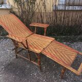 Vintage rattan long chair