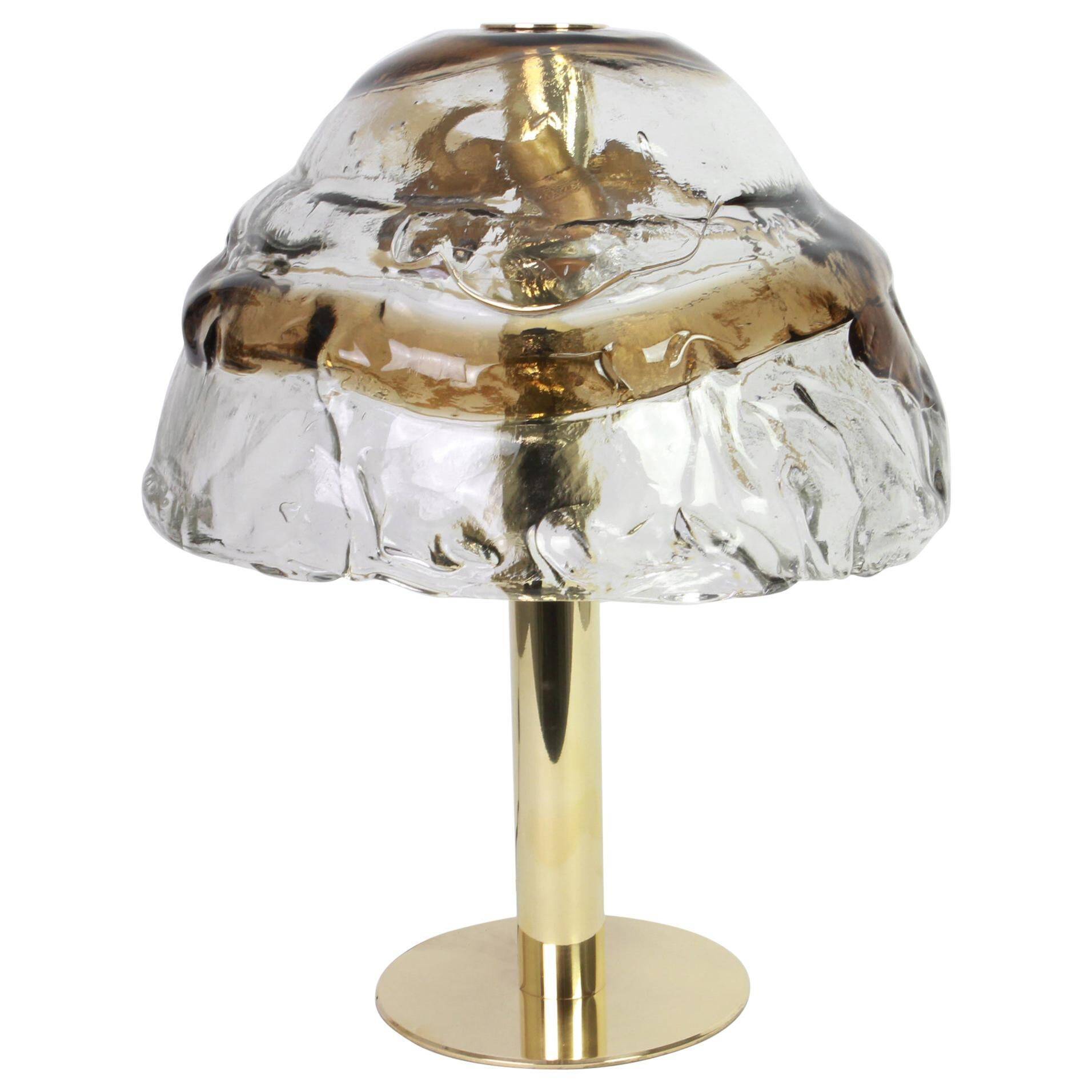 Smoked glass table lamp by Murano for Kalmar, Austria, 1970s.