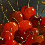 Still life with cherries. Oil on canvas.