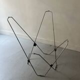 designer butterfly armchair in chrome and black leather
