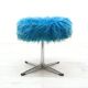 Tabouret vintage en métal et tissu, années 1970