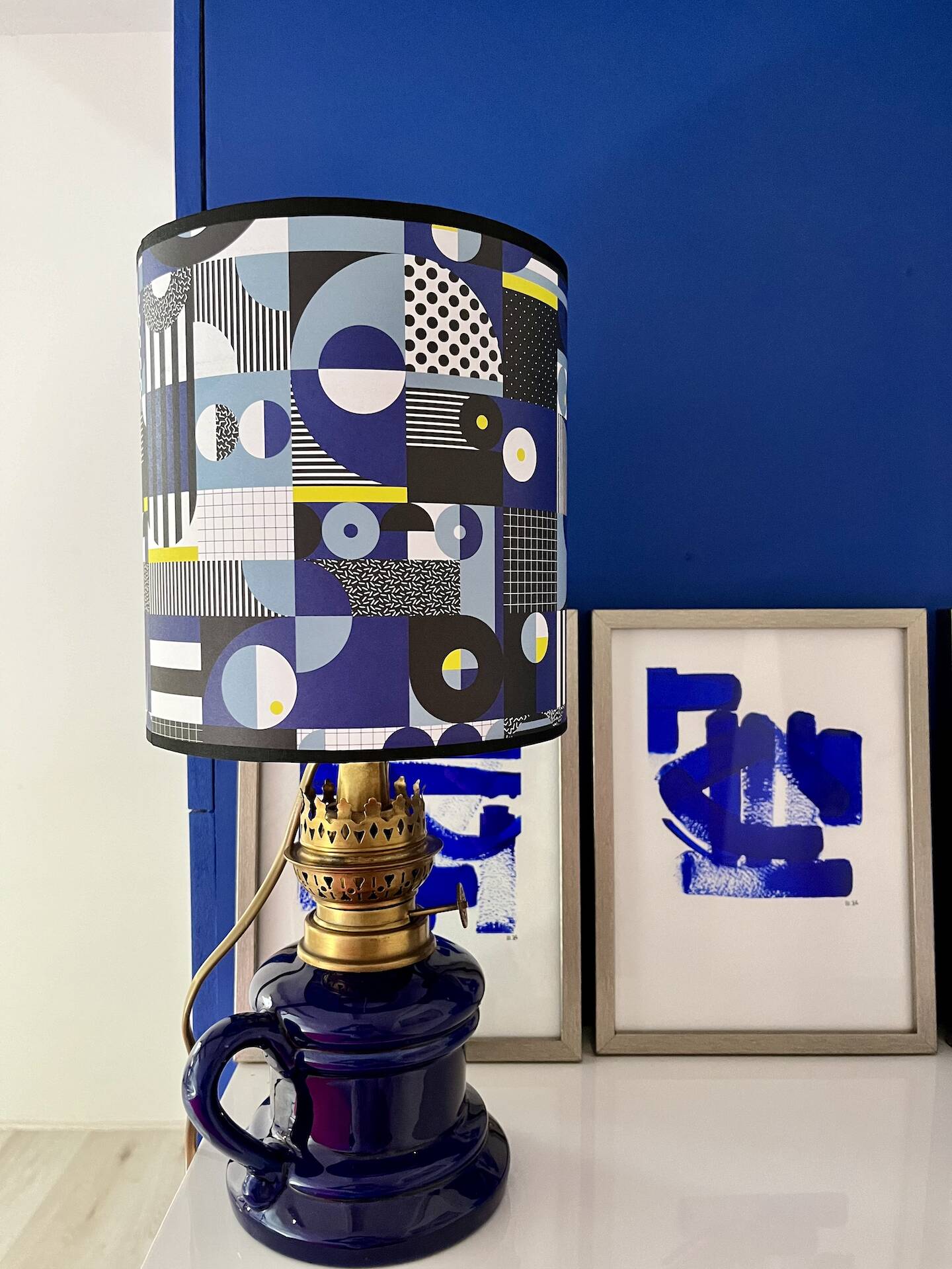 Late 19th century electrified oil lamp - unique "Sèvres" model