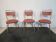 set of 3 burgundy skai industrial chairs