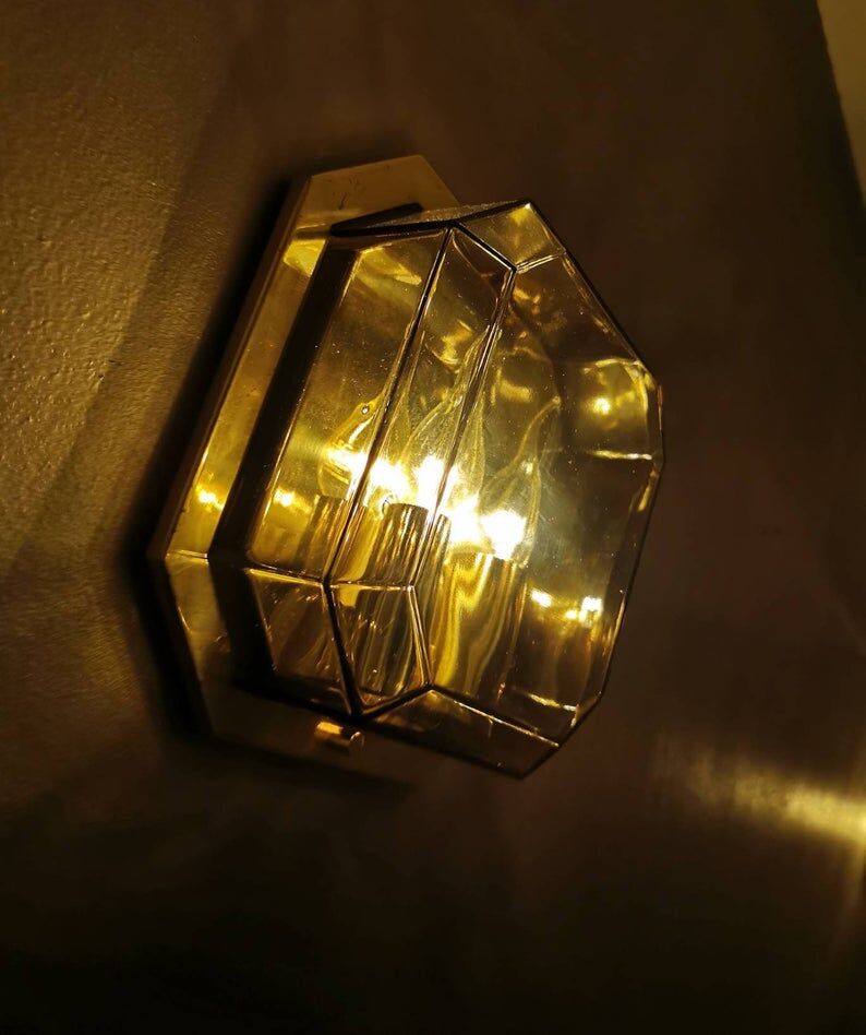 Set of 2 Glash-tte Limburg 1980s glass appliques