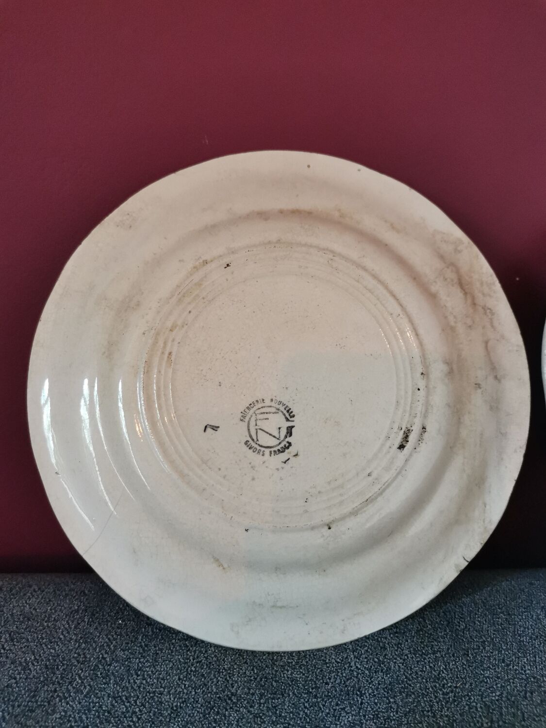 Slip fruit plates Faience New Givors